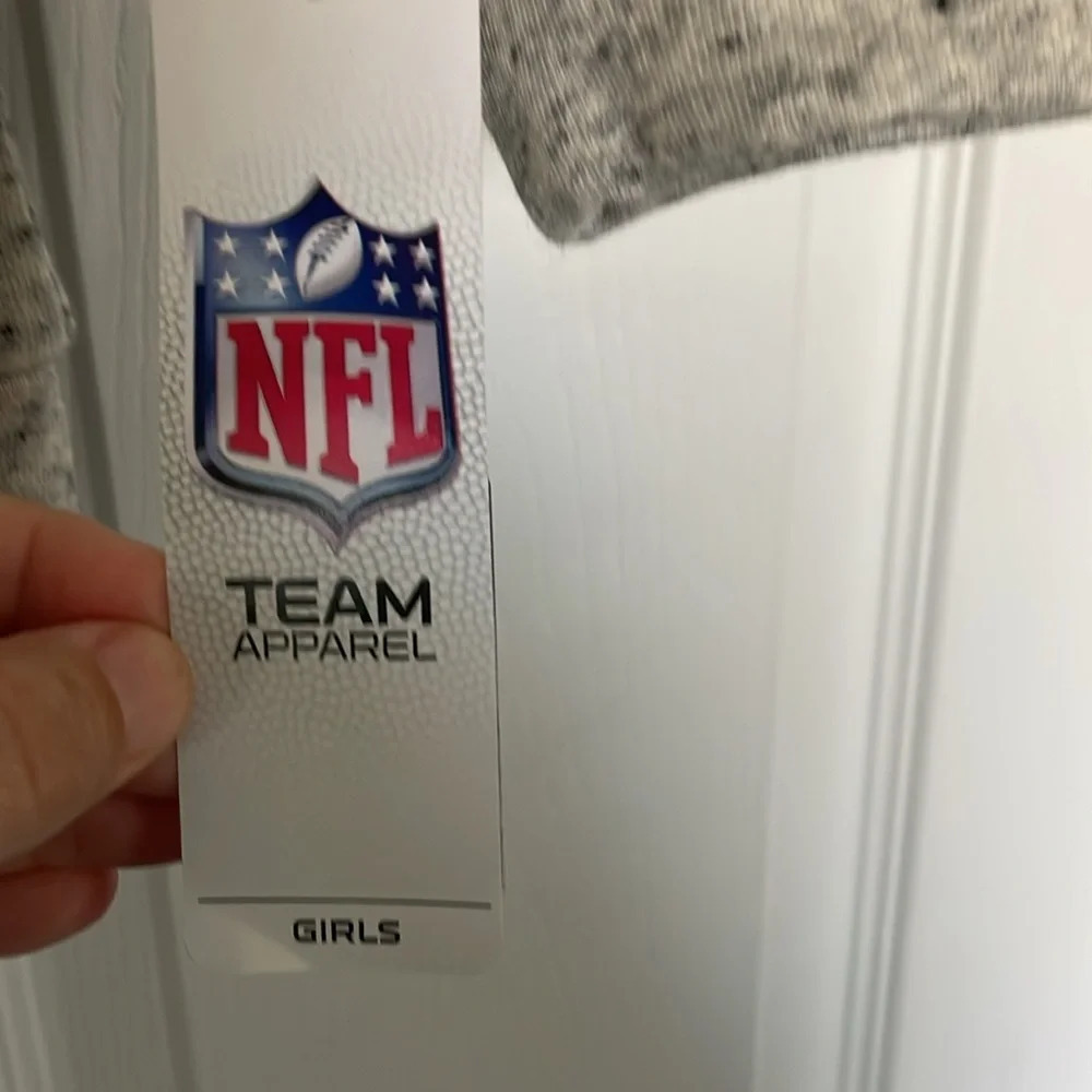 NWT NFL girls small (6/6x) team apparel New York Jets sweatshirt. Gray speckled. - Picture 3 of 4